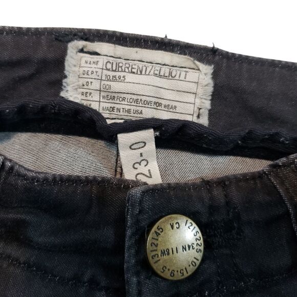 Current Elliott Jeans Size 23 The Combat Stiletto Matte Black Denim Pants Womens - Picture 5 of 7